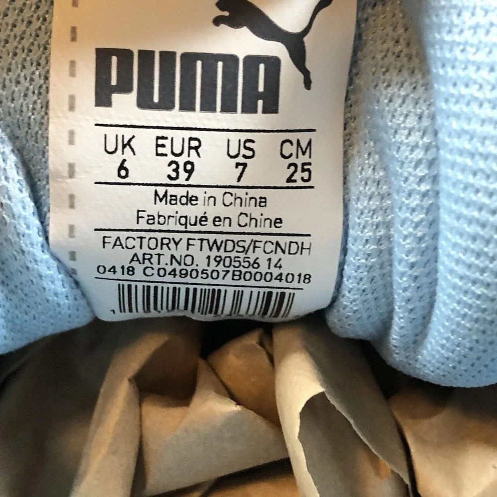 Puma NRGY Fit+ Shoes Mens Size‎ 7 Light Blue Mesh Running Sneakers 190556-14